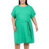 imageChaps Womens Short Sleeves Crewneck Knit DressGreen