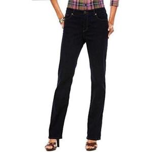 imageChaps Womens Daniella Curvy Straight Leg Slimming Fit Denim Jeans 2 Dark Rinse