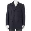 imageChaps Mens Classic Fit DoubleBreasted WoolBlend PeaCoat Charcoal 44 Long
