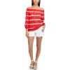 imageChaps Womens Petite TieDyed OffThe Shoulder Top Yacht RedWhite Petite Medium