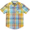 imageChaps Boys Plaid Woven Short Sleeve Button Down OrangeMulti