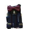 imageChaps Boys Red Navy Plaid Bow Tie and Black Suspender