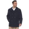 imageChaps Mens Classic Fit DoubleBreasted WoolBlend PeaCoat Charcoal 44 Long