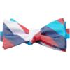 imageChaps Mens Emery Stripe Adjustable Bowtie Tie Red Blue White Aqua Stripe