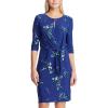 imageChaps Womens Floral TieFront Dress Hydrangea Medium