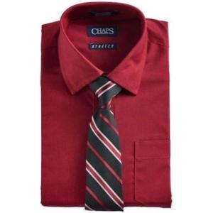 imageChaps Big Boys ButtonDown Shirt ampamp Tie Set Sienna Red 4