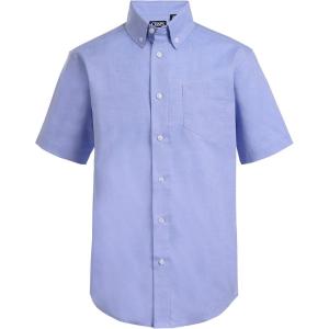 imageChaps Boys Big Short Sleeve Oxford ButtonDown Dress ShirtOxford Blue