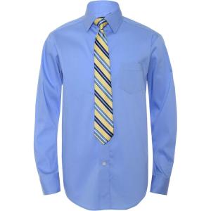 imageChaps Boys Long Sleeve Dress Shirt with Matching TieChaps Blue