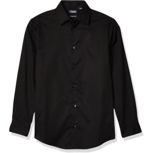 imageChaps Boys Long Sleeve Dress ShirtHerringbone Black