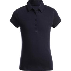 imageChaps Girls School Uniform SensoryFriendly Short Sleeve Solid PoloNavy