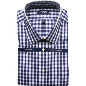 imageChaps Mens Classic Fit Plaid Dress Shirt Navy 15 3233