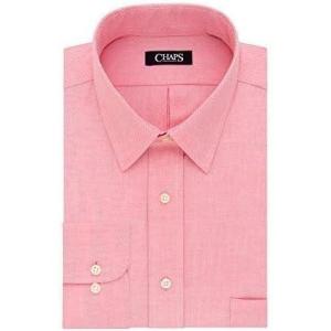 imageChaps Mens Elite Performance RegularFit Stretch Collar Dress Shirt Neck 15 Sleeve 3233 Cherry
