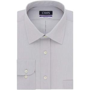imageChaps Mens RegularFit Ultimate NoIron Stretch SpreadCollar Dress Shirt Grey 15 12 3435