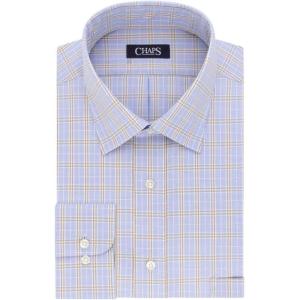 imageChaps Mens RegularFit Ultimate NoIron Stretch SpreadCollar Dress Shirt Linen 15 3233