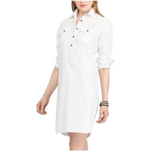 imageChaps Womens Denim Twill Shirt Dress White XL