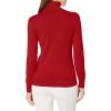 imageChaps Womens Long Sleeve Turtle Neck CottonSweaterRich Red
