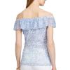 imageChaps Womens Printed OffTheShoulder Top XLarge Blue Floral