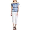 imageChaps Womens Printed OffTheShoulder Top XLarge Blue Tie Dye