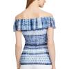 imageChaps Womens Printed OffTheShoulder Top XLarge Blue Tie Dye