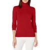 imageChaps Womens Long Sleeve Turtle Neck CottonSweaterRich Red
