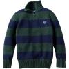 imageChaps QuarterZip Pullover Sweater Boys 48 4 GreenNavy Stripe