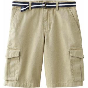 imageChaps Boys Cargo Chino Flat Front Belted Shorts 18 Hudson Khaki