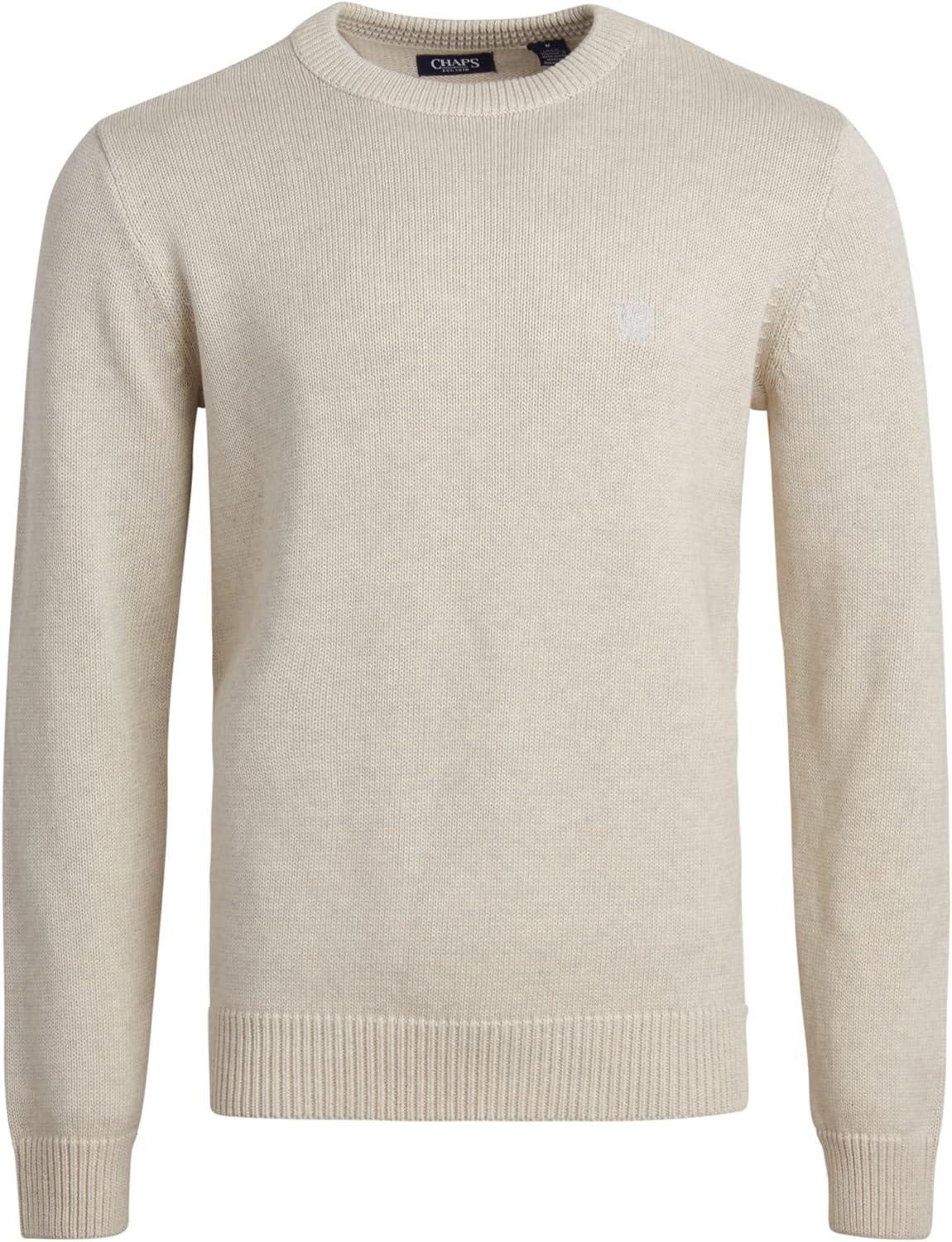 imageChaps Mens Sweater  Heavyweight Classic Fit Cotton Crewneck Pullover Sweater for Men S2XL Size Medium Oatmeal Heather
