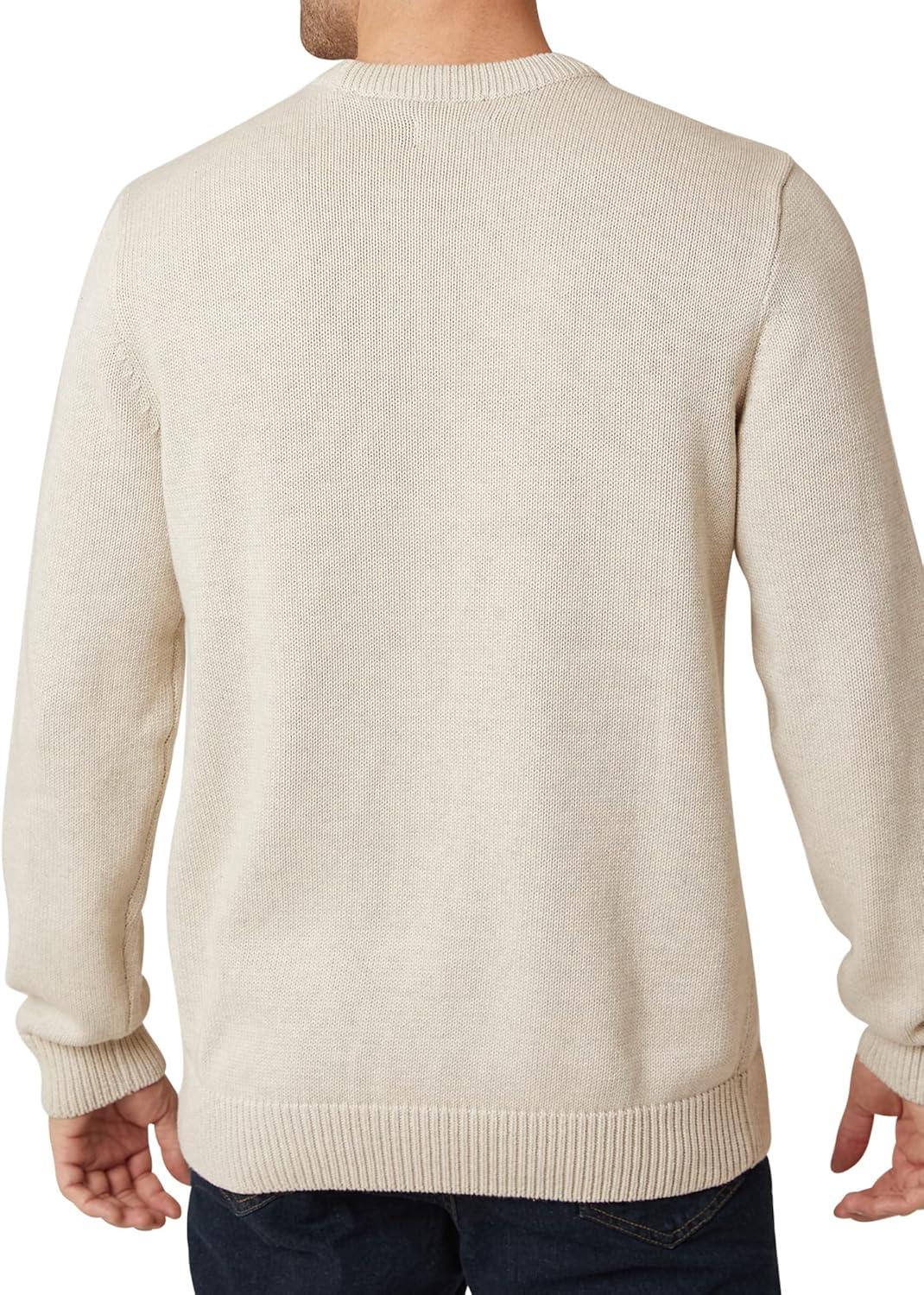imageChaps Mens Sweater  Heavyweight Classic Fit Cotton Crewneck Pullover Sweater for Men S2XL Size Medium Oatmeal Heather