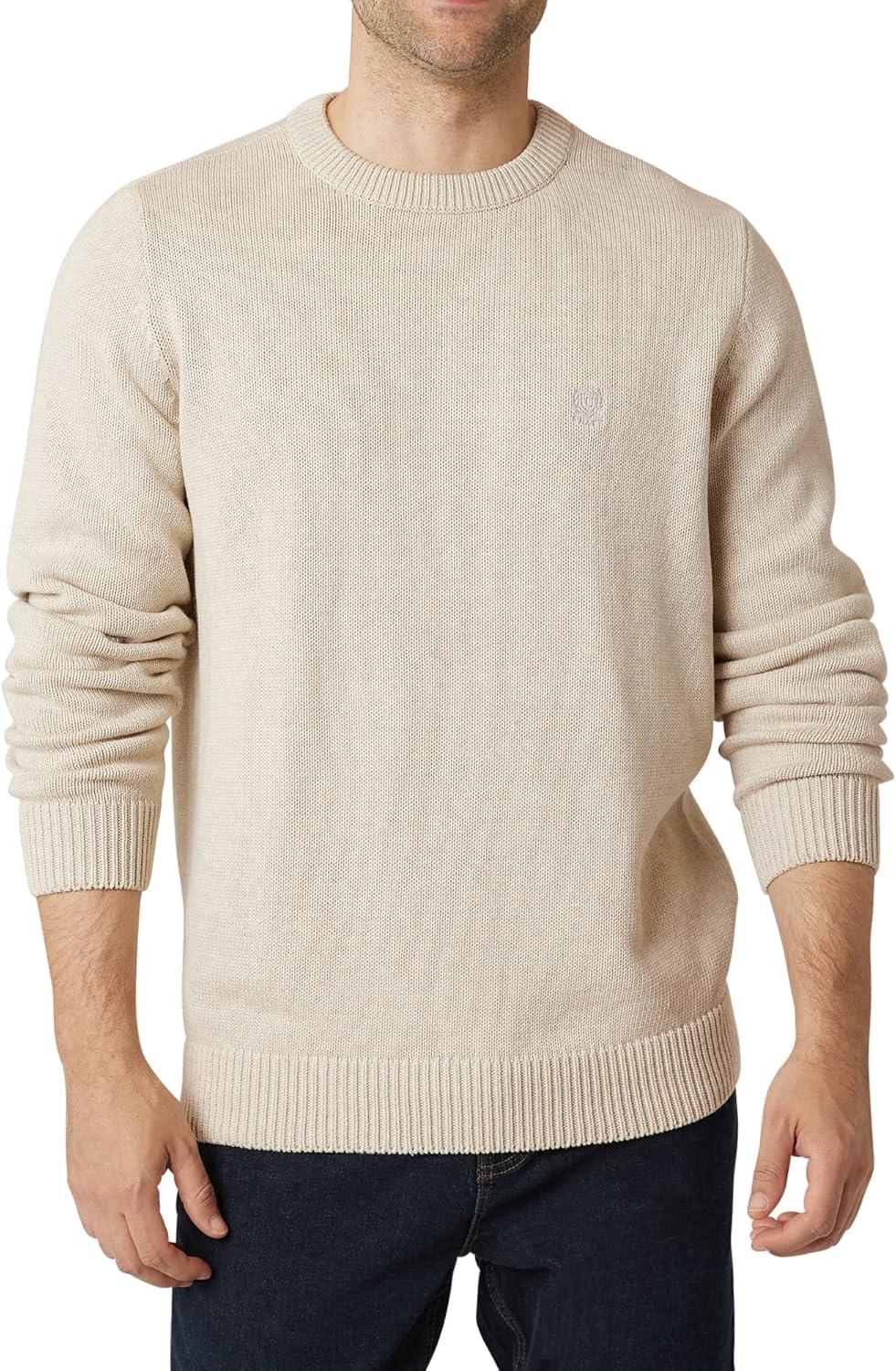 imageChaps Mens Sweater  Heavyweight Classic Fit Cotton Crewneck Pullover Sweater for Men S2XL Size Medium Oatmeal Heather