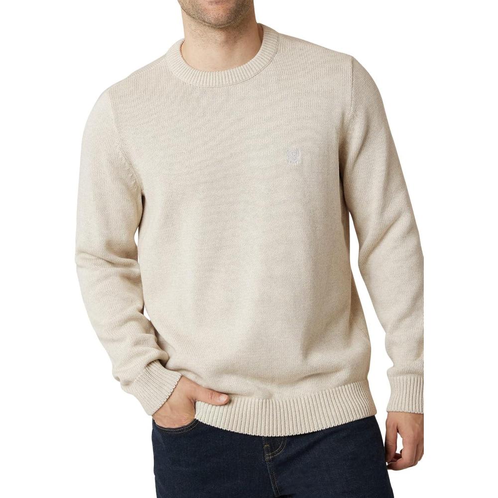 imageChaps Mens Sweater  Heavyweight Classic Fit Cotton Crewneck Pullover Sweater for Men S2XL Size Medium Oatmeal Heather