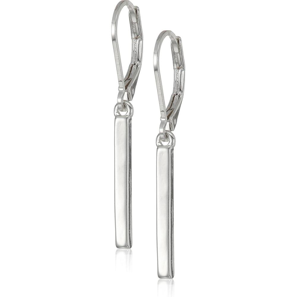imageChaps Womens Silvertone Bar Drop Leverback Earrings