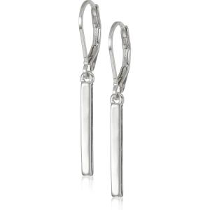 imageChaps Womens Silvertone Bar Drop Leverback Earrings