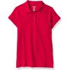 imageChaps Girls School Uniform Short Sleeve Interlock PoloRed