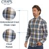 imageChaps Mens Classic Fit Long Sleeve Button Down Stretch Poplin Casual ShirtIvory