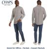 imageChaps Mens Classic Fit Long Sleeve Button Down Stretch Poplin Casual ShirtToffee