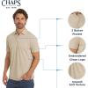 imageChaps Mens Everyday Classic Fit Stretch Active Performance Polo ShirtPale Khaki