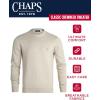 imageChaps Mens Sweater  Heavyweight Classic Fit Knitted Cotton Crewneck Pullover Sweater for Men Sizes S2XLOatmeal