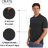 imageChaps Mens Everyday Casual Classic Fit Stretch Pique Polo Shirt S2XLAmerican Black