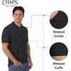 imageChaps Mens Everyday Casual Classic Fit Stretch Pique Polo Shirt S2XLAmerican Black