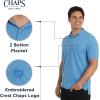 imageChaps Mens Everyday Casual Classic Fit Stretch Pique Polo Shirt S2XLAzure