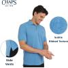 imageChaps Mens Everyday Casual Classic Fit Stretch Pique Polo Shirt S2XLAzure