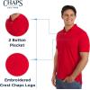 imageChaps Mens Everyday Casual Classic Fit Stretch Pique Polo Shirt S2XLChaps Red