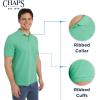 imageChaps Mens Everyday Casual Classic Fit Stretch Pique Polo Shirt S2XLJade
