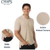 imageChaps Mens Everyday Casual Classic Fit Stretch Pique Polo Shirt S2XLKhaki Heather