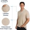 imageChaps Mens Everyday Casual Classic Fit Stretch Pique Polo Shirt S2XLKhaki Heather