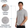 imageChaps Mens Everyday Casual Classic Fit Stretch Pique Polo Shirt S2XLLight Grey Heather