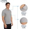 imageChaps Mens Everyday Casual Classic Fit Stretch Pique Polo Shirt S2XLLight Grey Heather