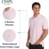 imageChaps Mens Everyday Casual Classic Fit Stretch Pique Polo Shirt S2XLOxford Pink