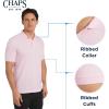 imageChaps Mens Everyday Casual Classic Fit Stretch Pique Polo Shirt S2XLOxford Pink
