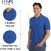imageChaps Mens Everyday Casual Classic Fit Stretch Pique Polo Shirt S2XLPacific Blue